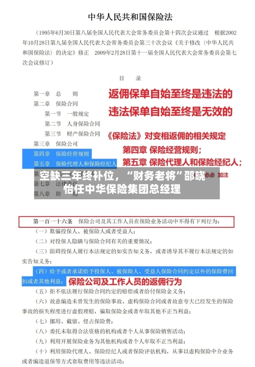 空缺三年终补位	，“财务老将”邵晓怡任中华保险集团总经理-第2张图片