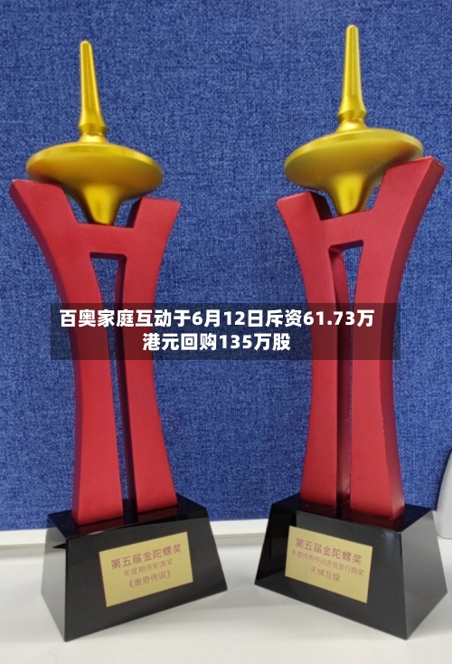 百奥家庭互动于6月12日斥资61.73万港元回购135万股