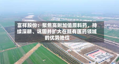 富祥股份:聚焦高附加值原料药,持续深耕、巩固并扩大在既有医药领域的优势地位